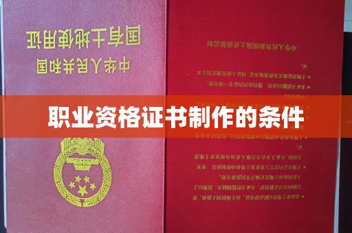 从江职业资格证书制作的条件