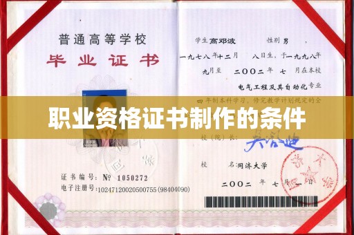 三元职业资格证书制作的条件